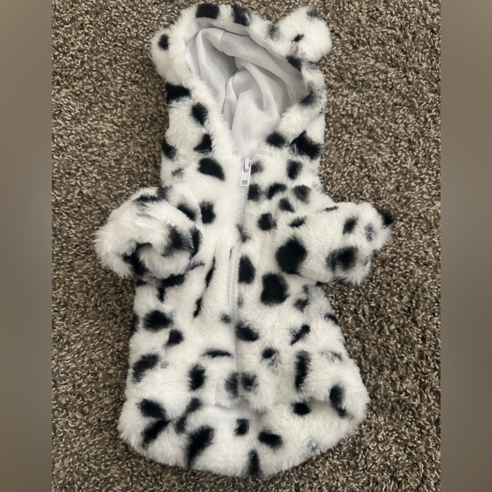 Spotted Faux Fur Dog Coat